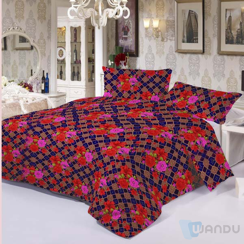 Cotton Zari Fabric Cover Leather Bed with Fabric