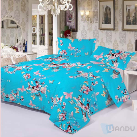 Home Bedsheets Set 100% Polyester Bedding Set Cheap Queen Size Plaid Bed Cover Bedding Sets