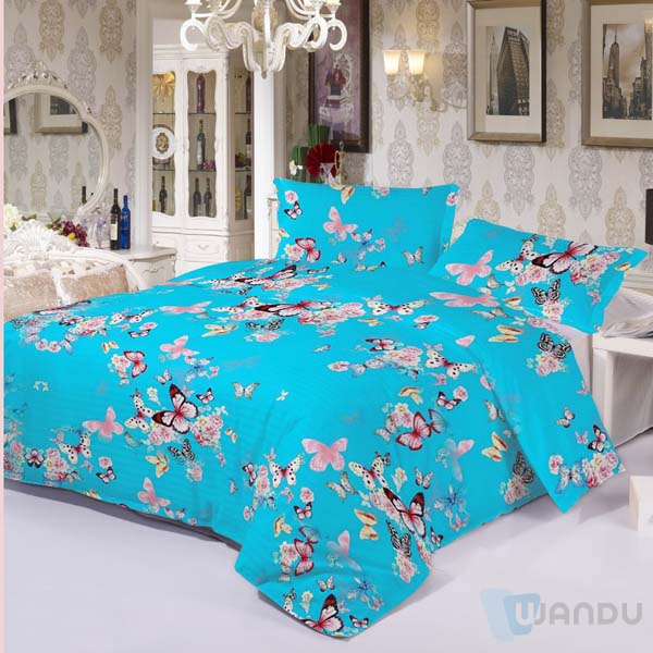 Home Bedsheets Set 100% Polyester Bedding Set Cheap Queen Size Plaid Bed Cover Bedding Sets