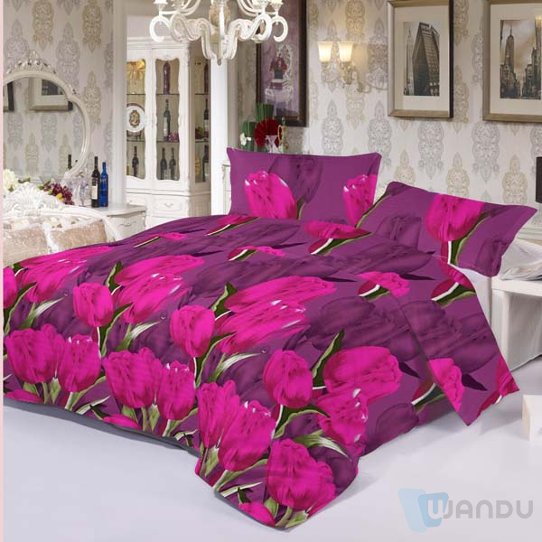 Cotton Fabric Jersey Flower Design Is Popular 100% Polyester Fabric Bed Linen