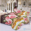 New Fashion Design Luxury Custom 4 Pcs Bed Sheet Set King Size Microfiber Cover Bedding Set 100% Polyester