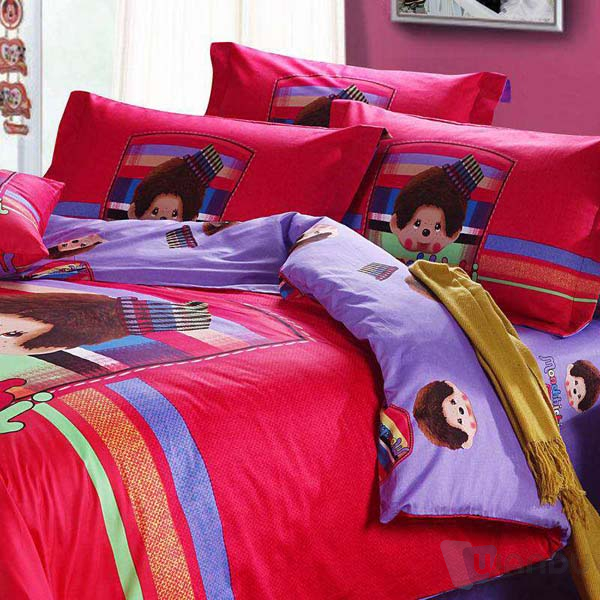 Material Polyester Adalah Hot Air Balloon And Boat Printed Bedding Set Polyester Fabric 100GSM for Bedsheets