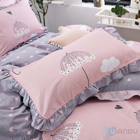 Sweet Flower Print Design Bed Cover Fabric Home Textile Brushed Bed Sheet Fabric