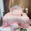 Custom Design 4Pcs Bedding Fabric Fashion Brand Logo Print Bedding Set Microfiber BedSheet Fabric