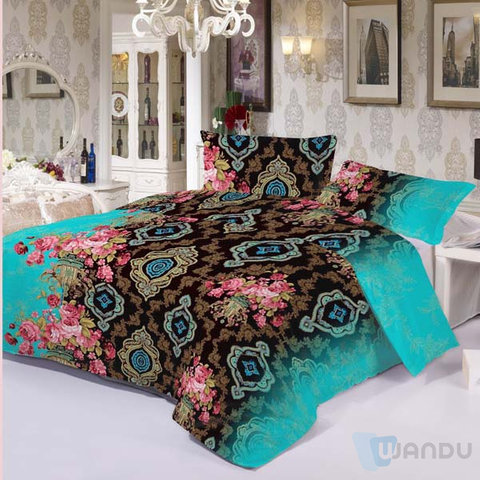 100% Polyester Microfiber Bed Sheet Sets Printing Home Cover Set Custom Bedding Set King Size