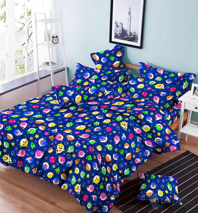 Customized Colorful 100% Polyester Fibre Bedding Set Comforter Cover Home Bedding Set Microfiber