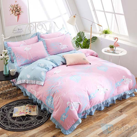 Polyester Material Warmth Four Seasons Bed Sheets Wedding Decor Fabric