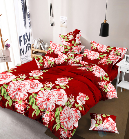 Latest Design Printed 100% Polyester Microfiber Fabric Comfort Flower Bedding Set