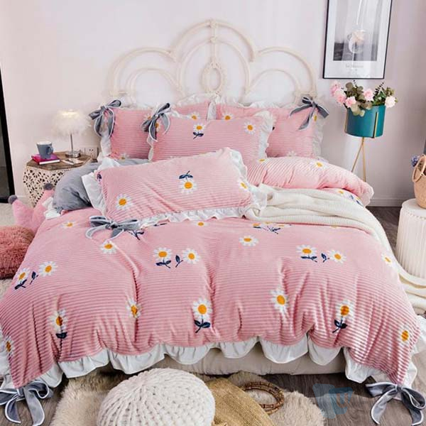 High Quality 100% Polyester Microfiber Bedding Home Bedsheets Bedding Sets Fabric 