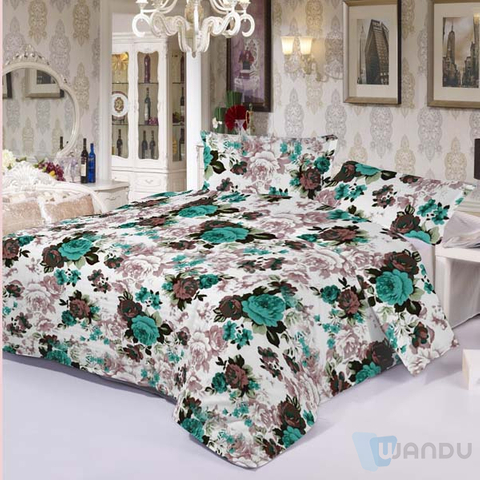 New Polyester Microfiber Cover Bed Sheet Set 4pcs Bedding Set