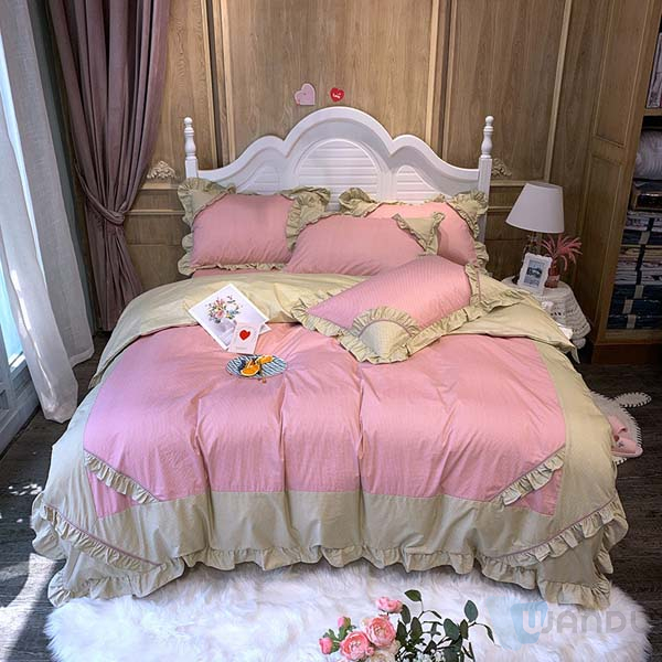 Home Textile Solid Bedding Set 100% Polyester Queen Size Comforter Set Bedding Luxury Set