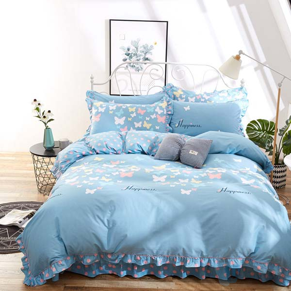 Custom Printed Pattern 100% Polyester Material Bedding Set Cover Comforters Bed Sheet Bedding Set