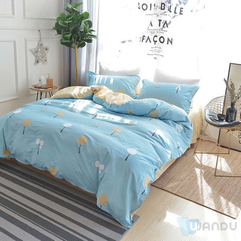 Vintage Microfiber Bed Sheet Sets Custom 4Pc Cover Bedding Set Bedcover Fabric 