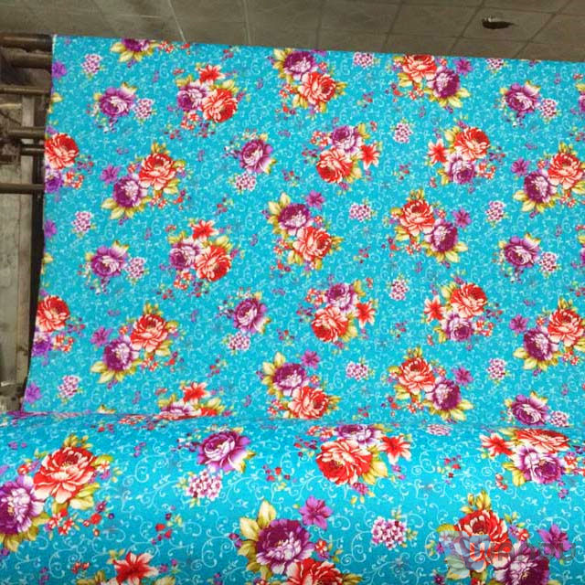 Pigment Printing Flower Design 75GSM Textile Polyester Fabric Nigeria