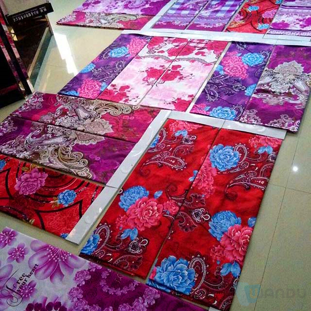 3D Flower Disperse / Pigment Bedding Material Fabric Bed Sheets Polyester Fabric Changxing Wandu