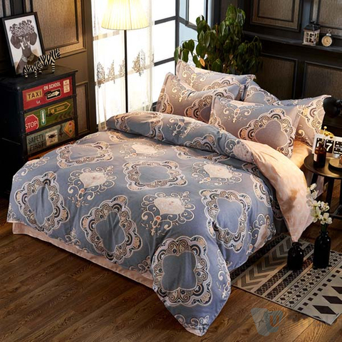 Blanket Weave Fabric Hand Painted Bed Sheets Printed King Size Flat Sheets