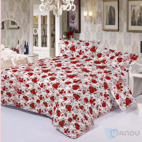 Customised Stripe Or Strawberry Or Leopard Or Flower Pattern Four Piece Polyester Skin-Friendly Bedding Set For Women Girl