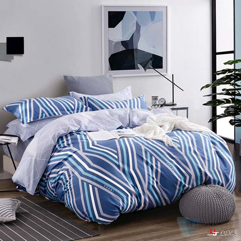 2021 100% Polyester Bed Sheet Bedding Textile Fabric Striped Fabric For Home Textile