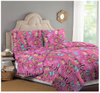 Custom 100% Polyester Microfiber Bedsheet Heart Print Queen Size Bed Sheets Fabric 