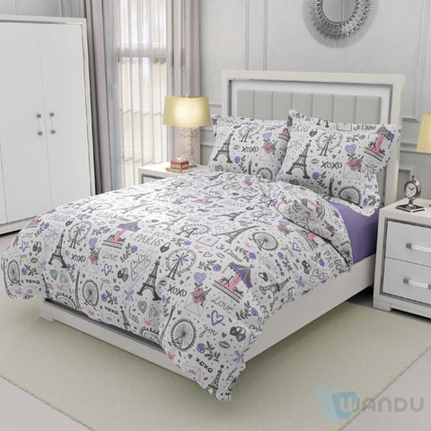 Full Size Home Textile Bedding Sets 100% Polyester Fibre Custom Comforter Cover Bedsheet Bedding Set