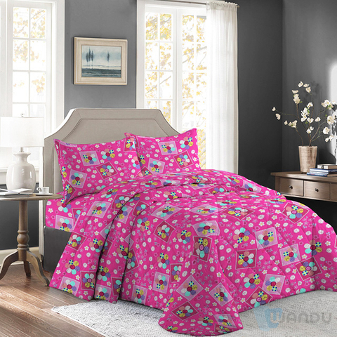 Plain Polyester Woven Fabric For Making Bed Sheets Pigment Printing Brushed Bed Cover Fabric