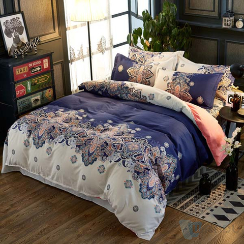 Customized Colorful 100% Polyester Fibre 4 Pieces Bedding Set Comforter Cover Home Bedding Set Microfiber Fabric