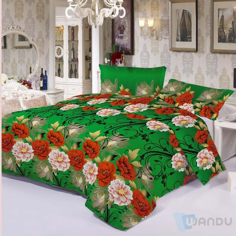Is Polyester Stretchy Factory Manufacturer Bed Sheet Fabric with Flower Painting Designs 90GSM