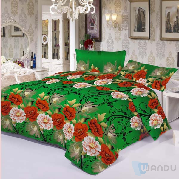 Is Polyester Stretchy Factory Manufacturer Bed Sheet Fabric with Flower Painting Designs 90GSM